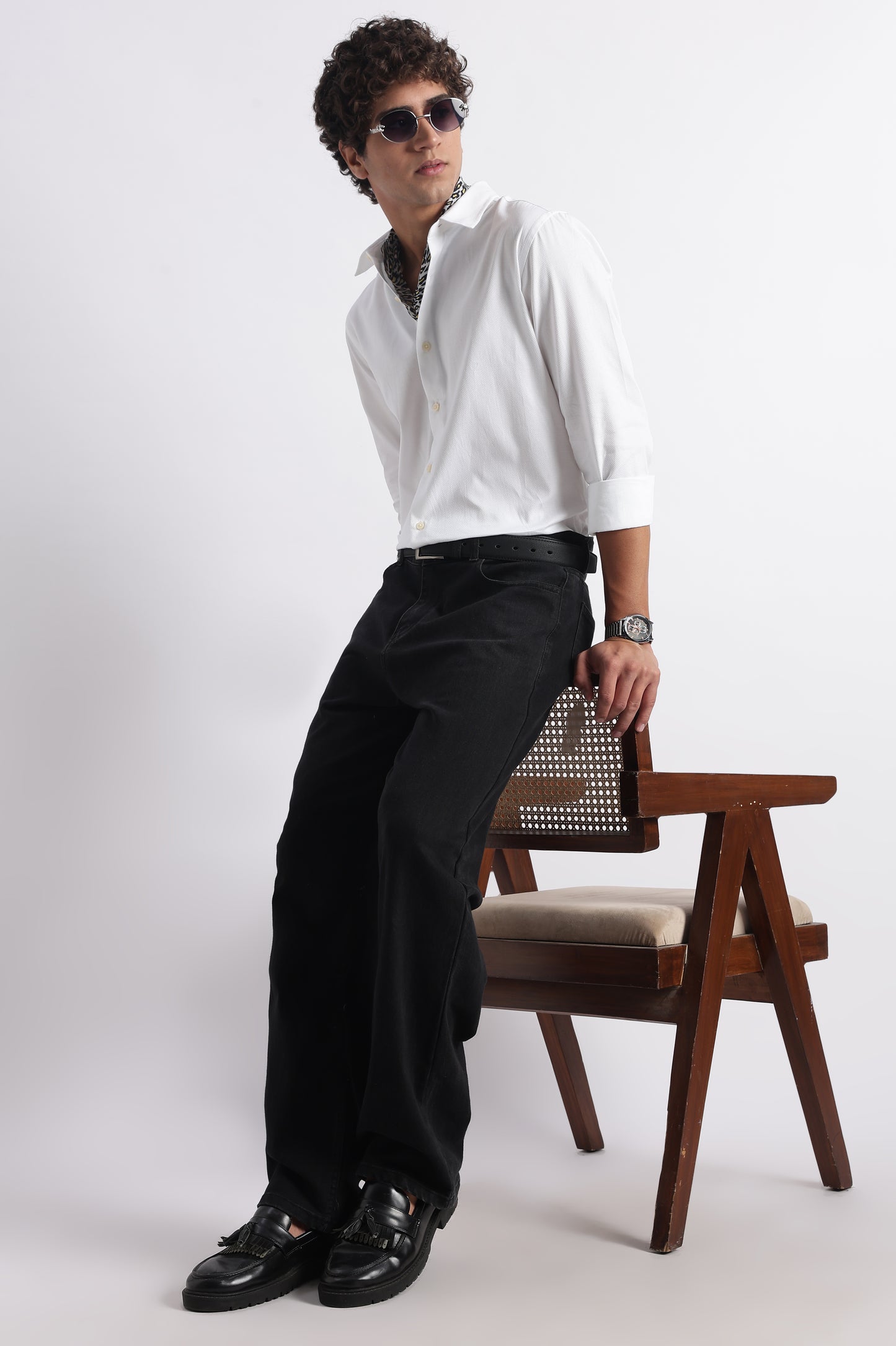 Classic Dobby Solid Shirt White