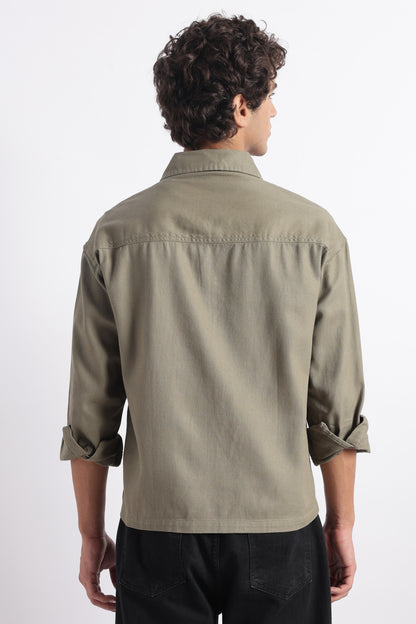 Everyday Layering Shacket Olive