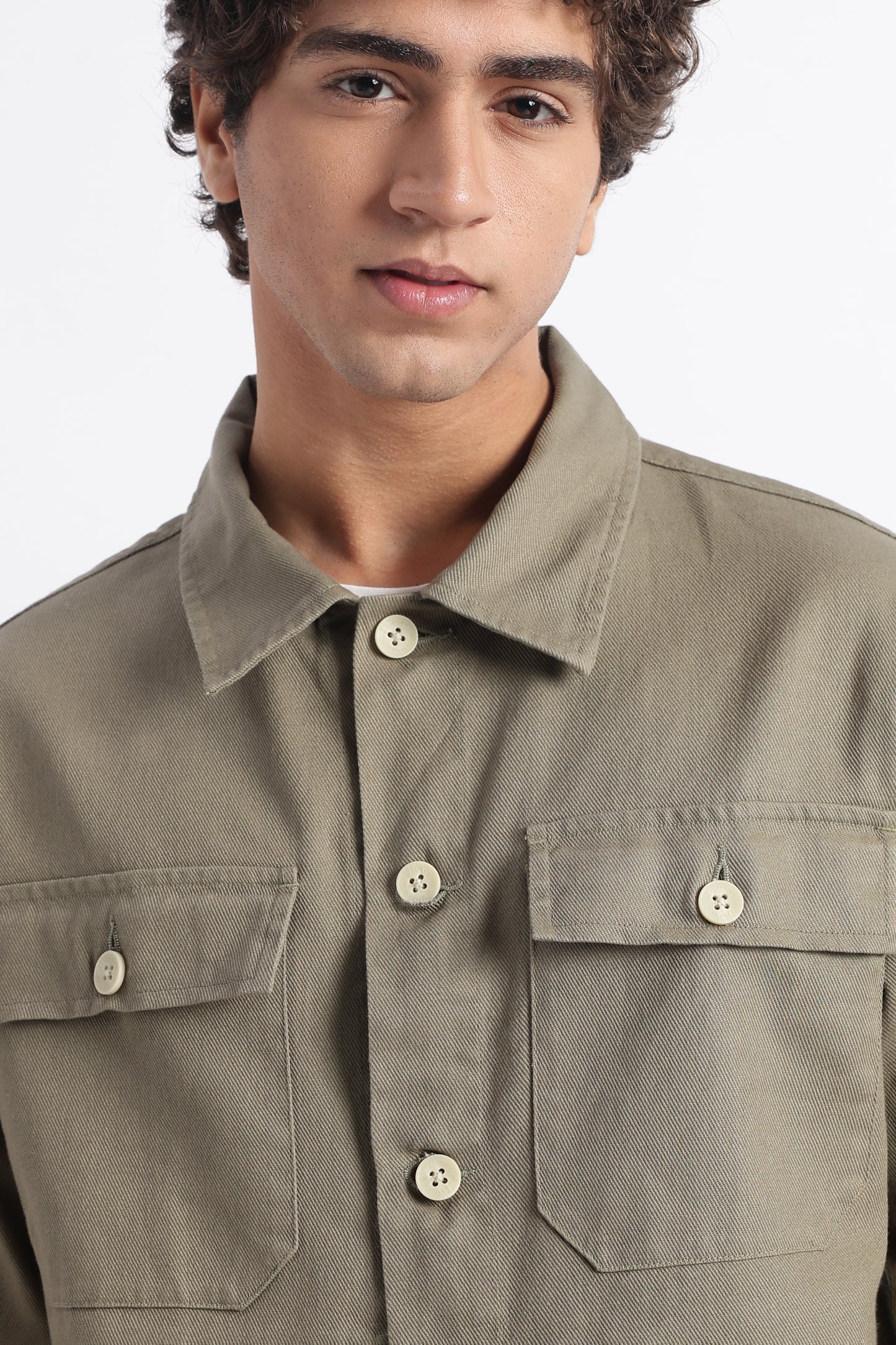 Everyday Layering Shacket Olive