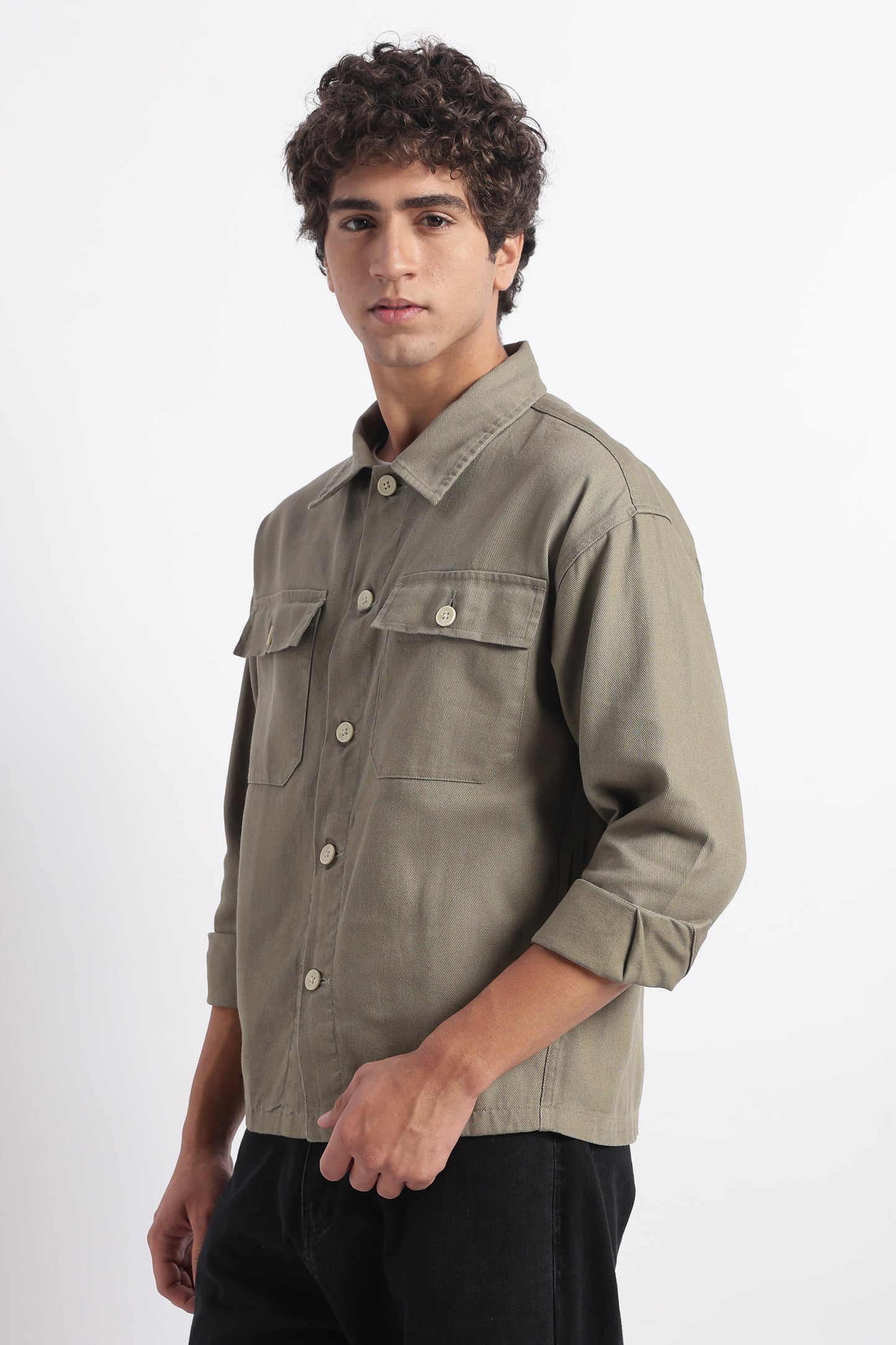 Everyday Layering Shacket Olive