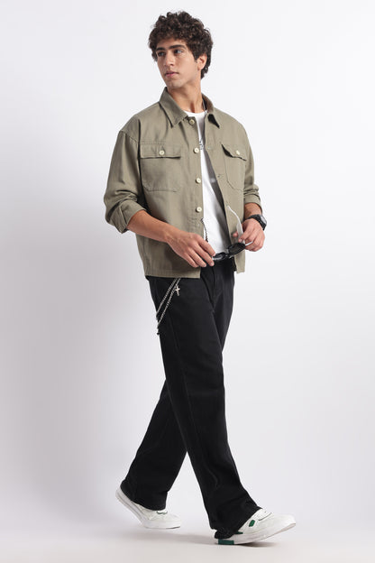 Everyday Layering Shacket Olive