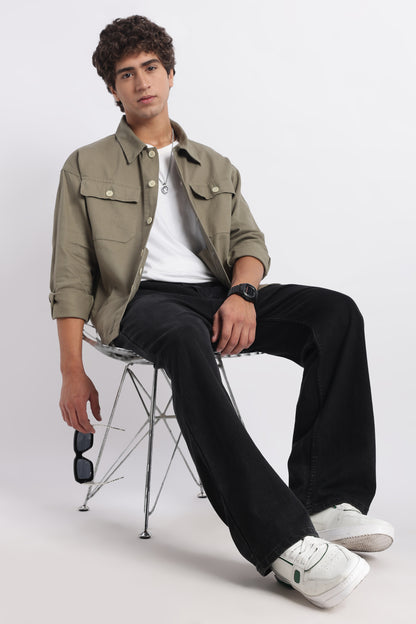 Everyday Layering Shacket Olive