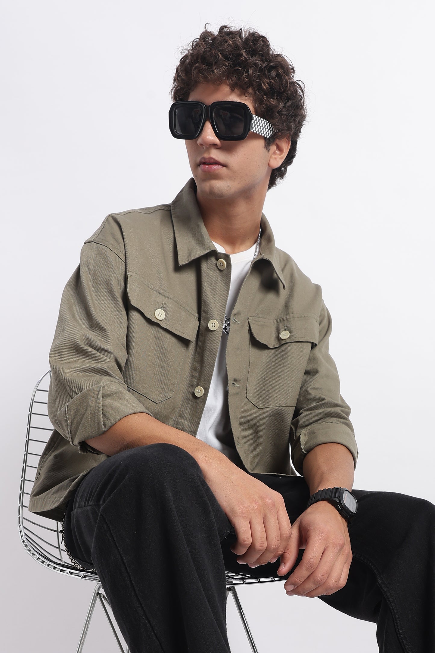 Everyday Layering Shacket Olive