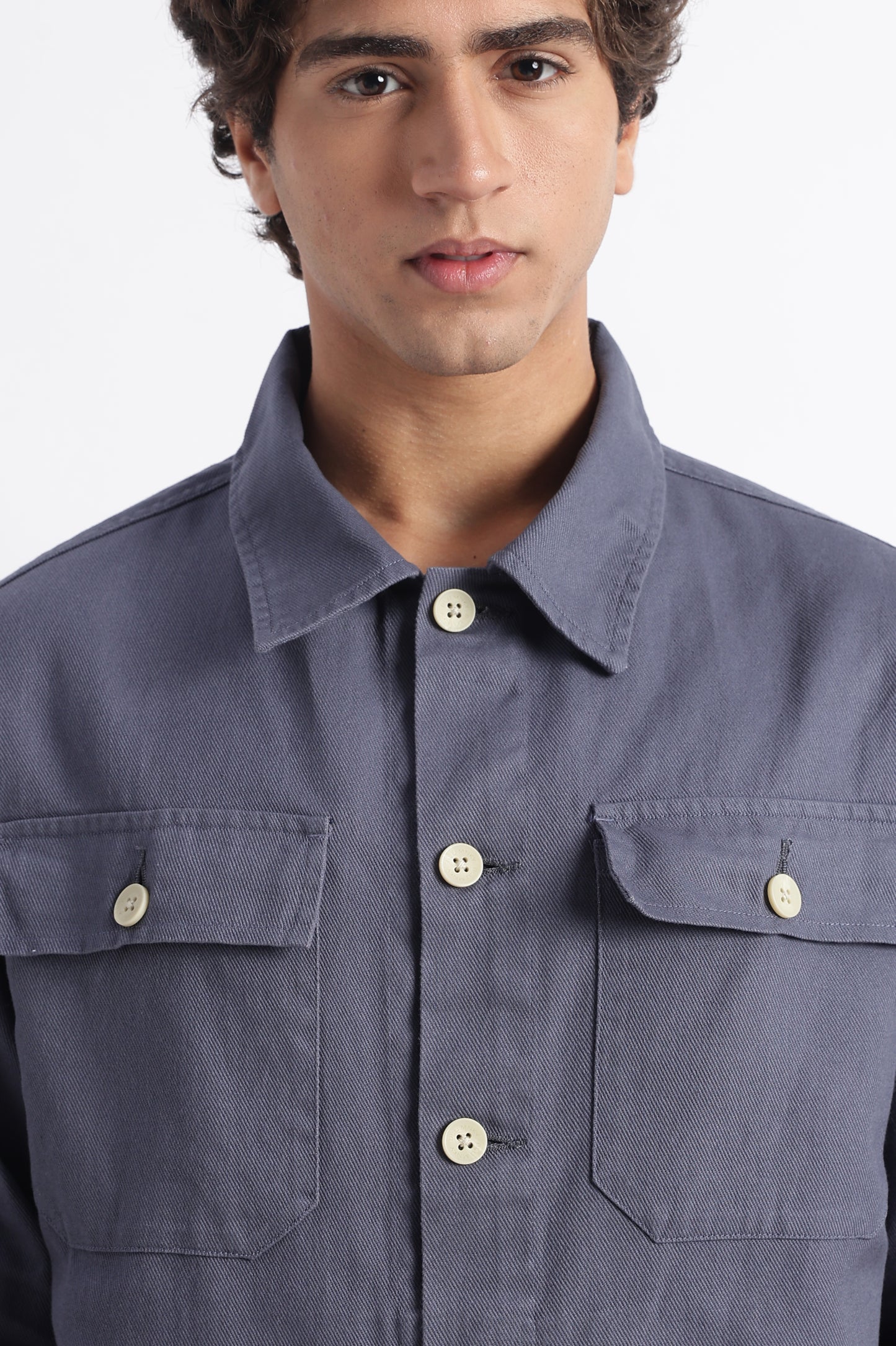 Everyday Layering Shacket Blue