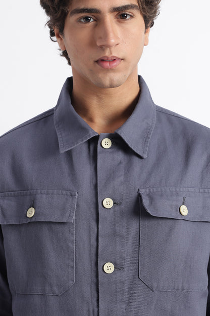 Everyday Layering Shacket Blue