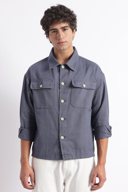 Everyday Layering Shacket Blue