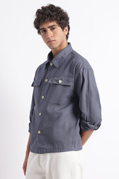 Everyday Layering Shacket Blue