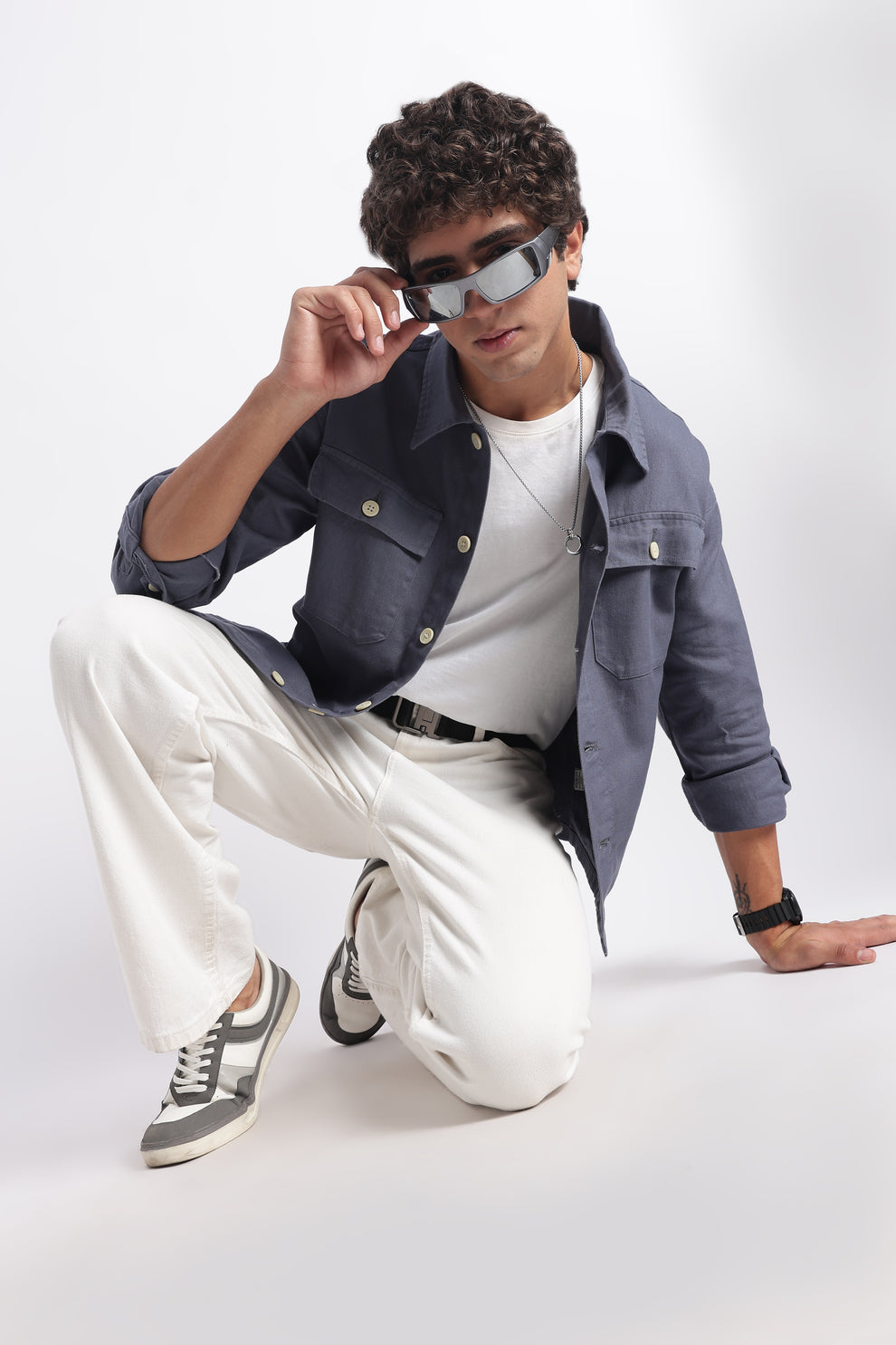 Buy Everyday Layering Shacket Blue - Blue Mnky
