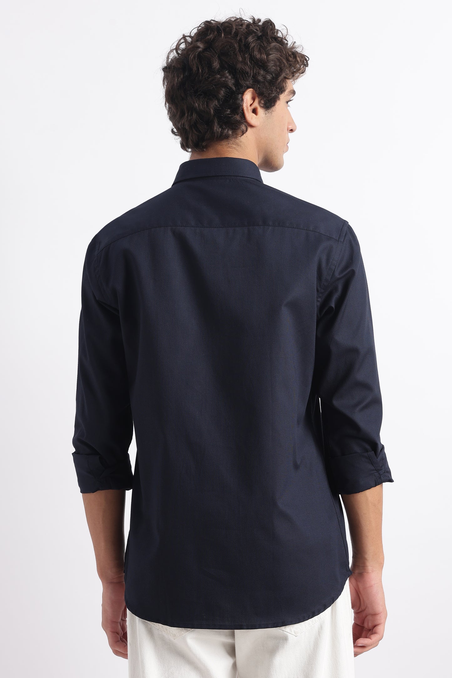 Classic Dobby Solid Shirt Navy