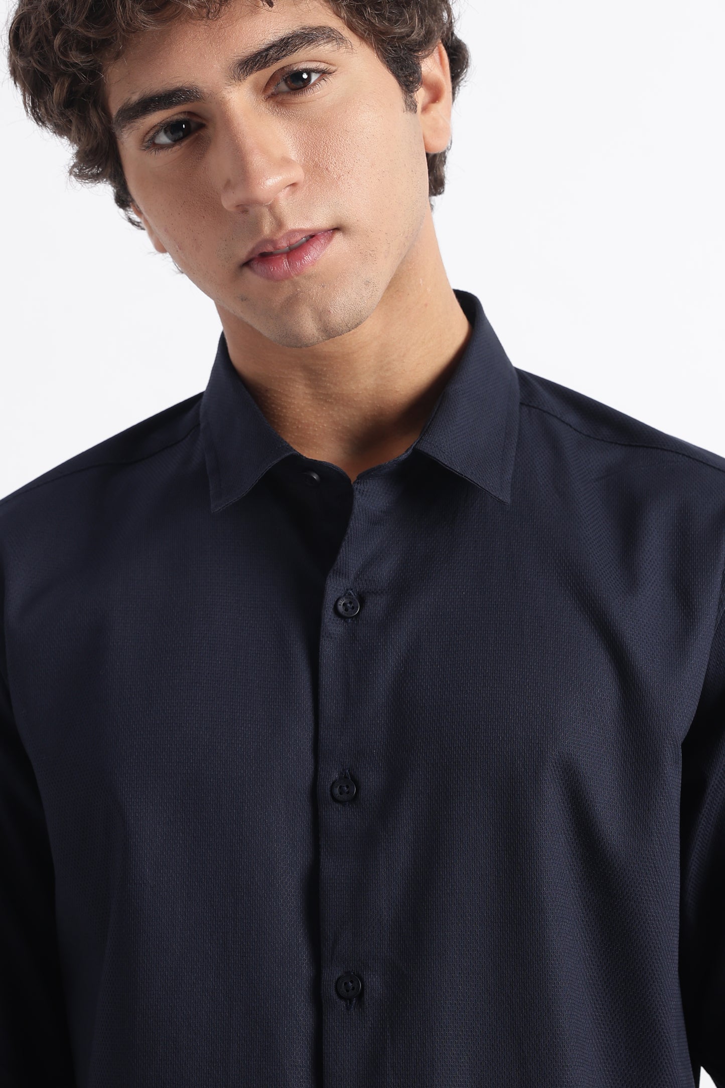 Classic Dobby Solid Shirt Navy