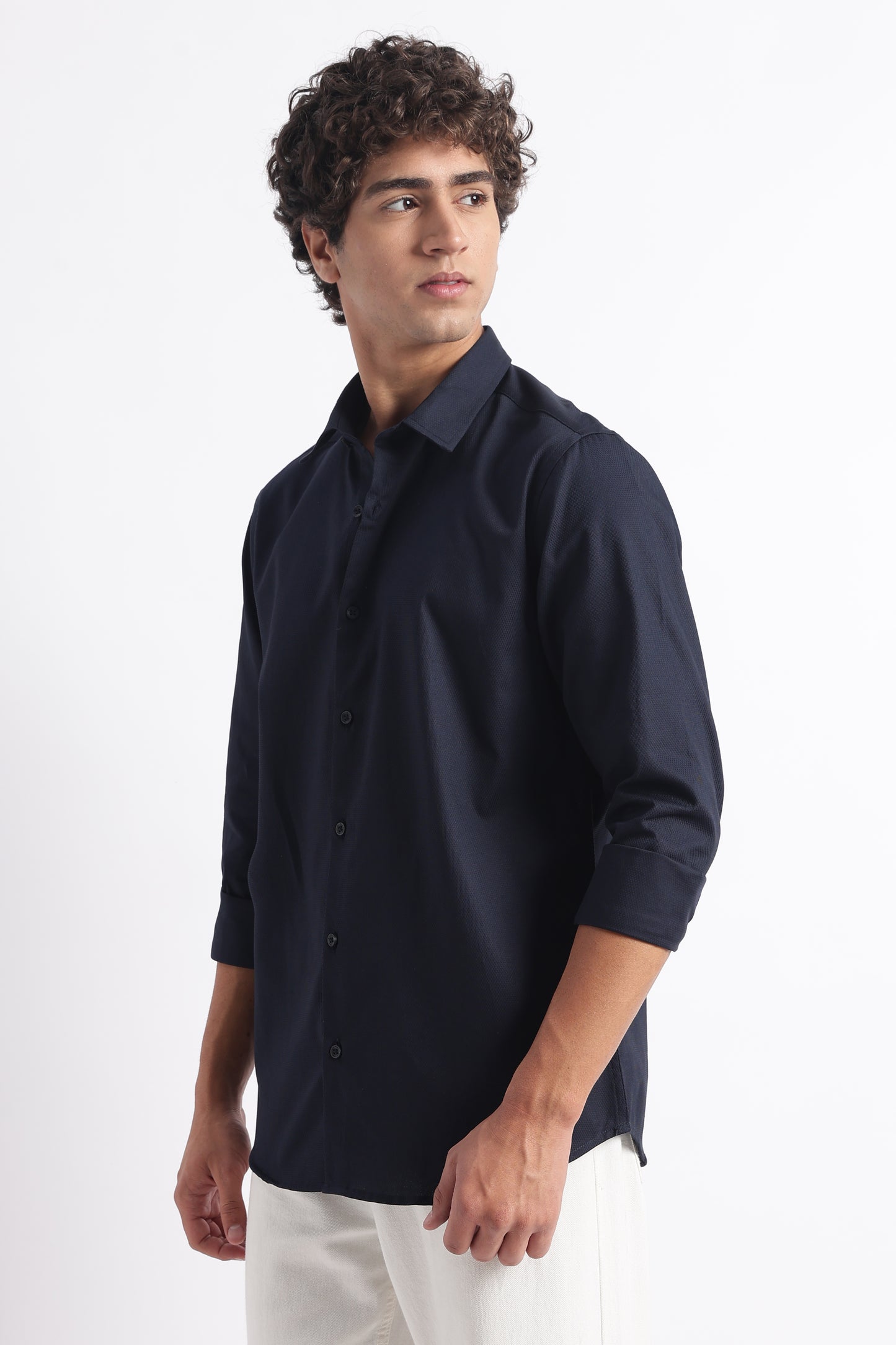 Classic Dobby Solid Shirt Navy