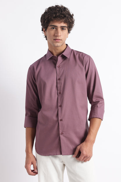 Classic Dobby Solid Shirt Lavender