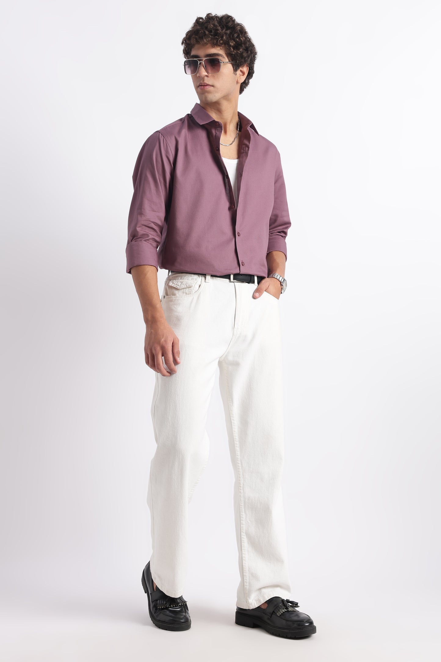 Classic Dobby Solid Shirt Lavender