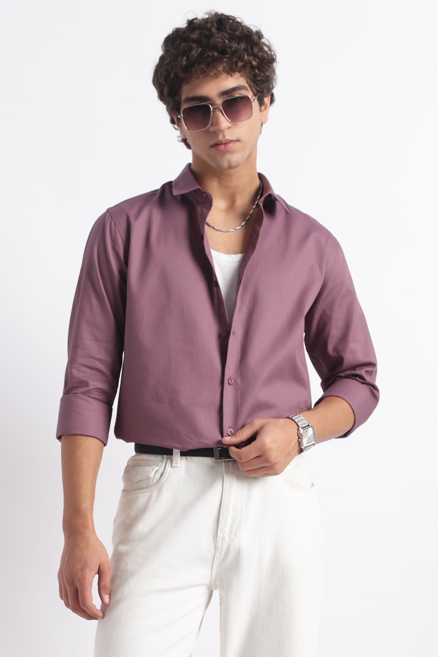 Classic Dobby Solid Shirt Lavender