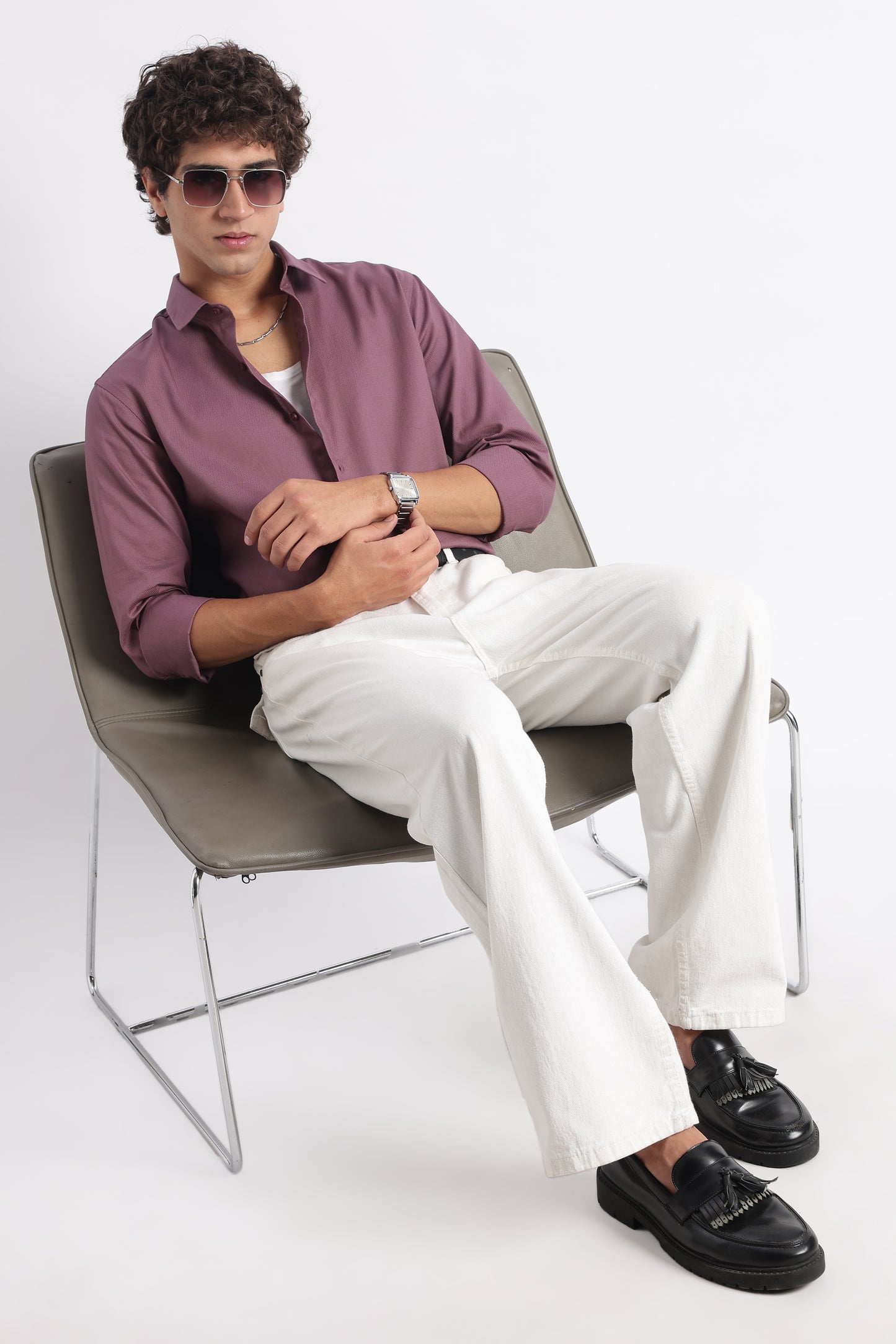 Classic Dobby Solid Shirt Lavender