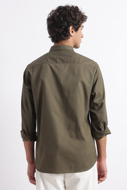 Classic Dobby Solid Shirt Olive