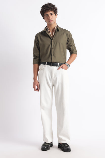 Classic Dobby Solid Shirt Olive