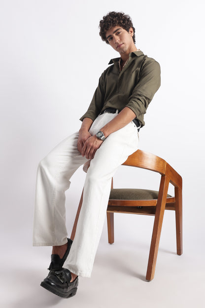 Classic Dobby Solid Shirt Olive