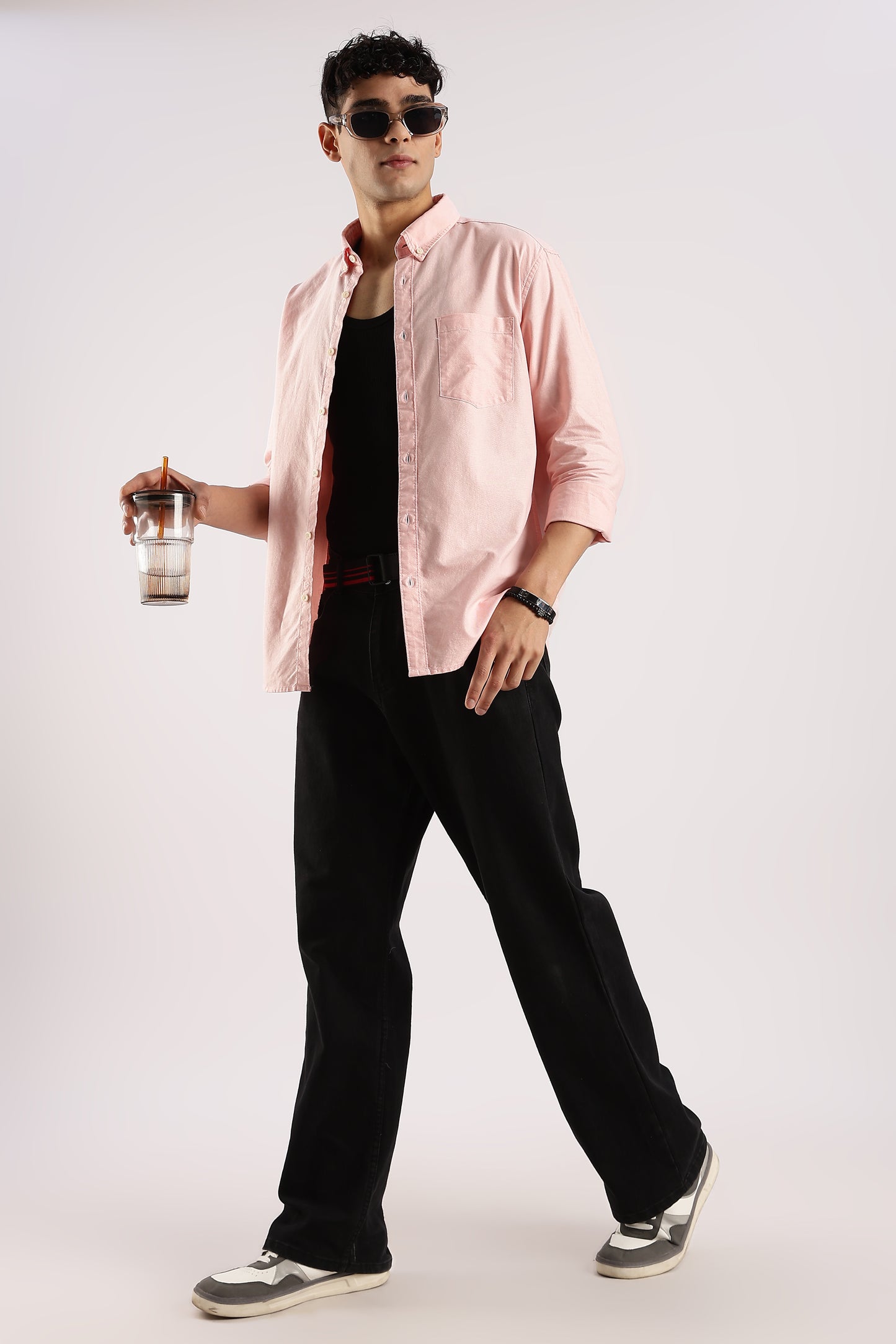 Cotton Oxford Slim Fit Shirt Peach