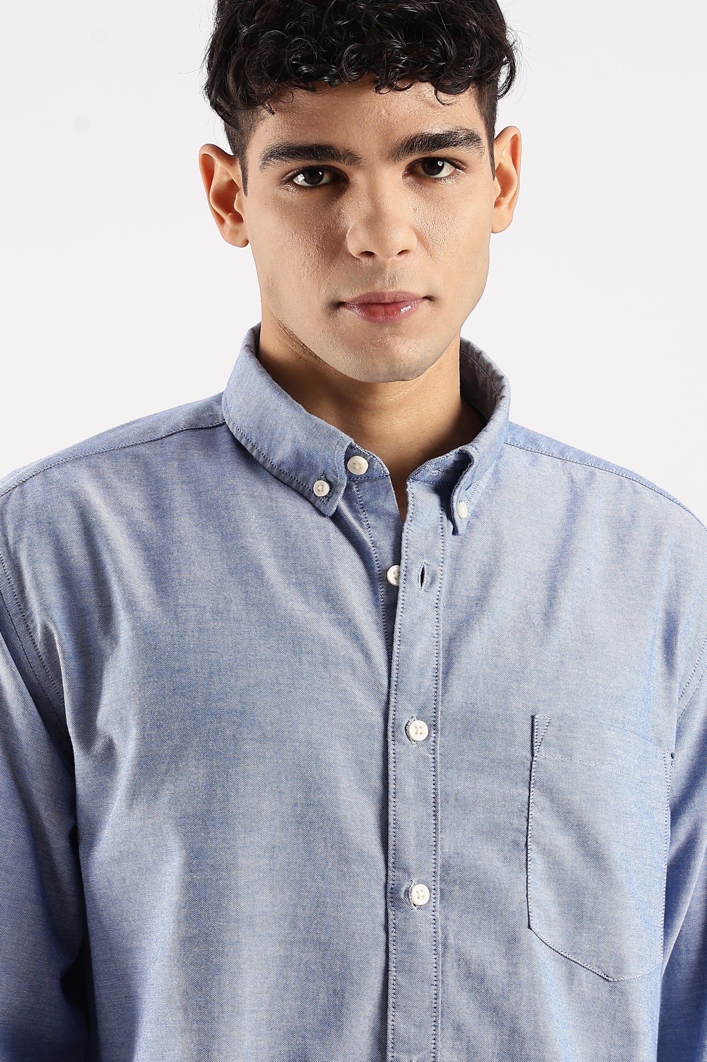 Cotton Oxford Slim Fit Shirt Royal blue