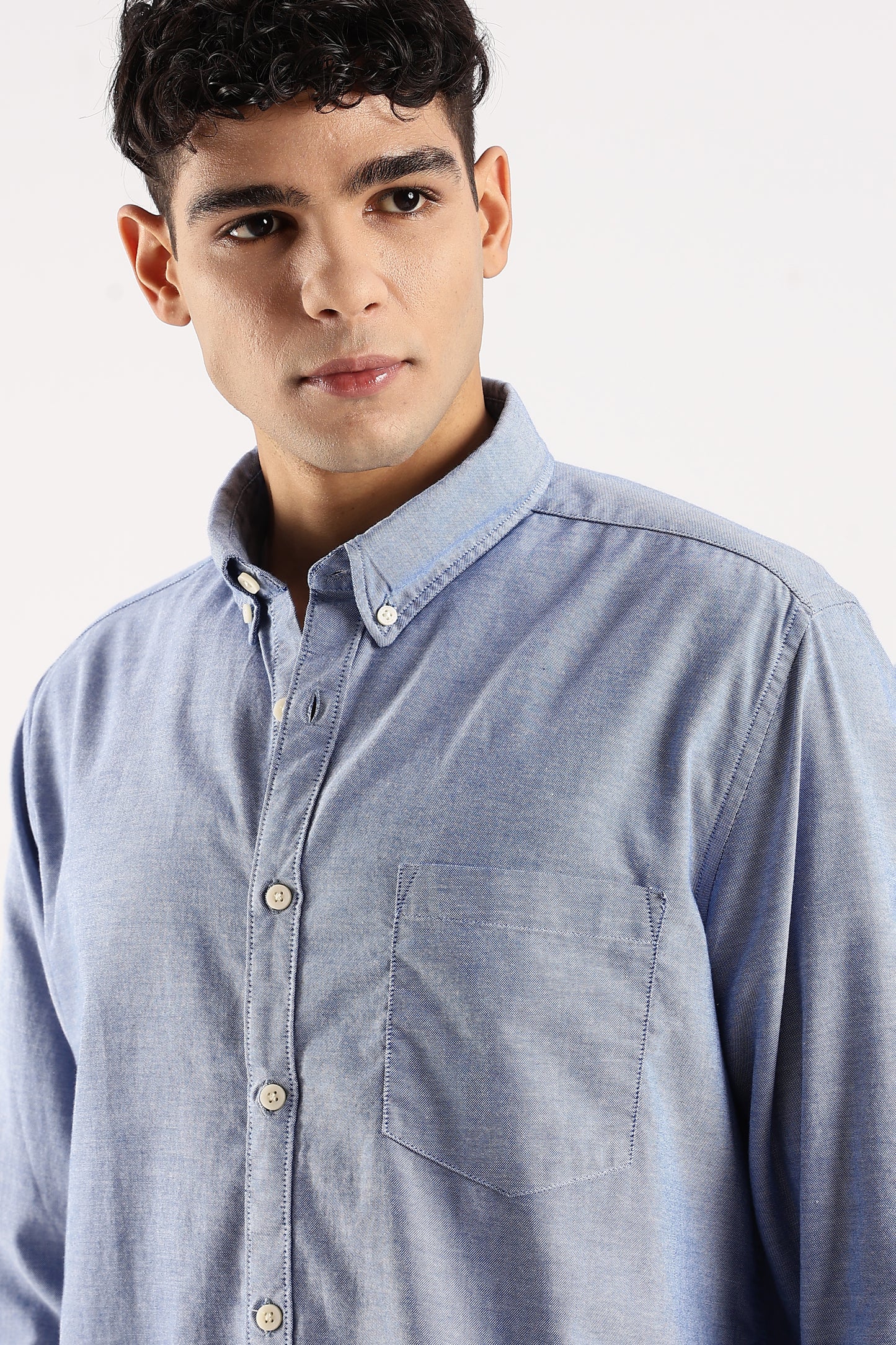 Cotton Oxford Slim Fit Shirt Royal blue