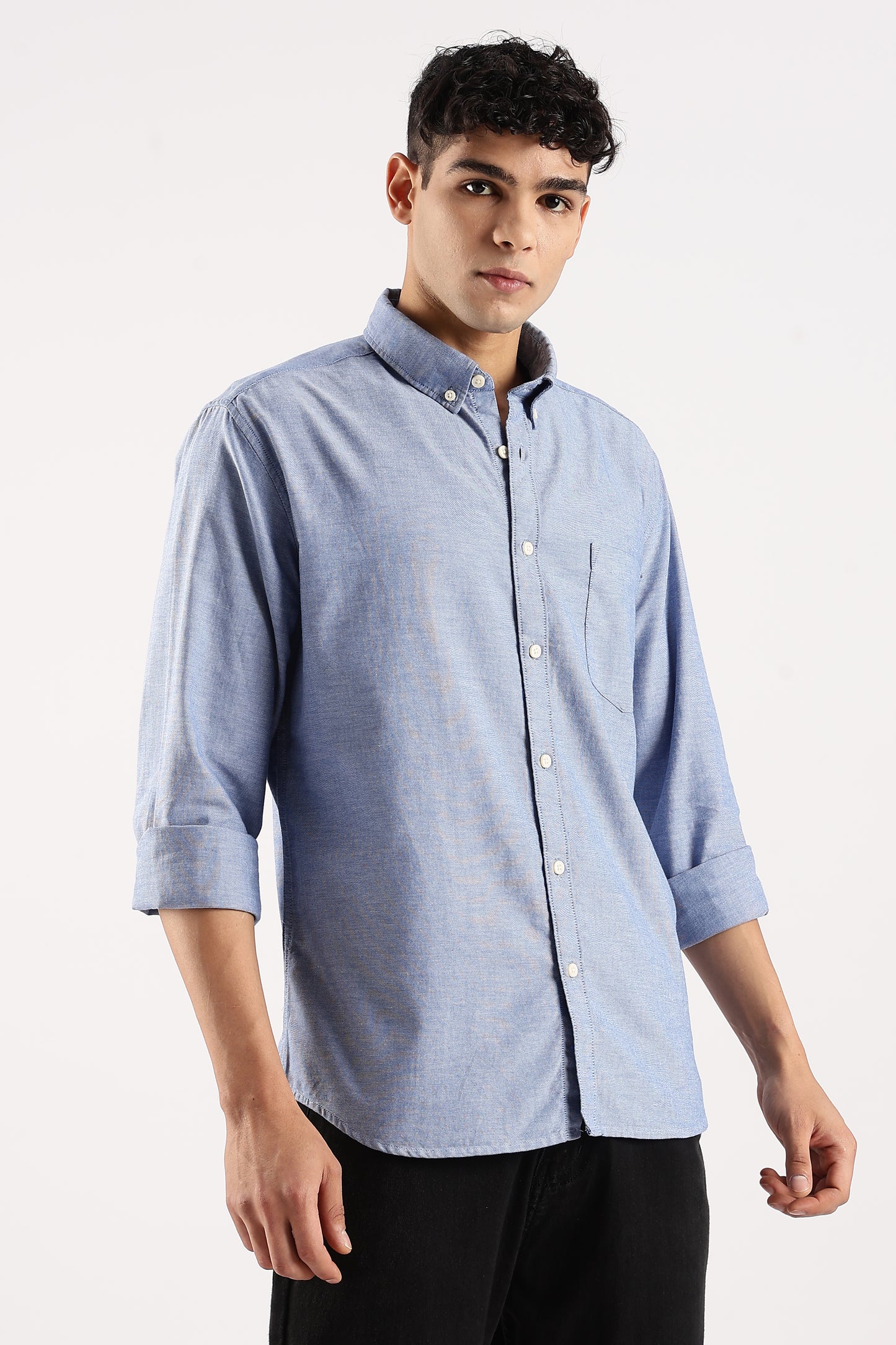 Cotton Oxford Slim Fit Shirt Royal blue