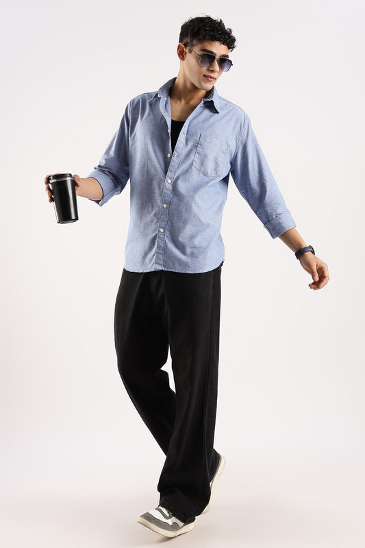 Cotton Oxford Slim Fit Shirt Royal blue