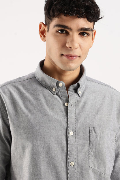 Soft Casual Shirt Grey Mélange