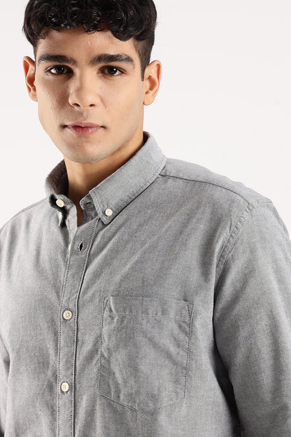 Soft Casual Shirt Grey Mélange