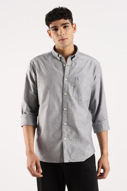 Soft Casual Shirt Grey Mélange