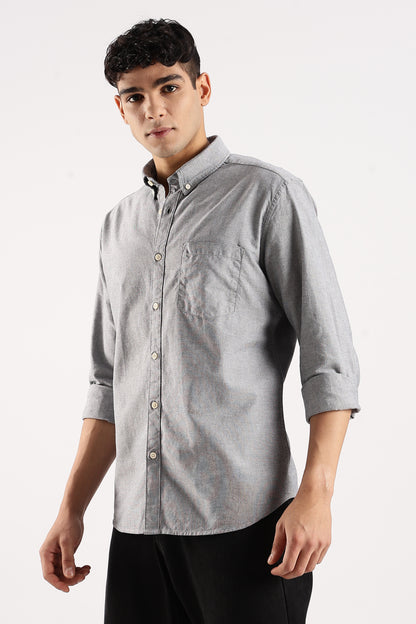 Soft Casual Shirt Grey Mélange