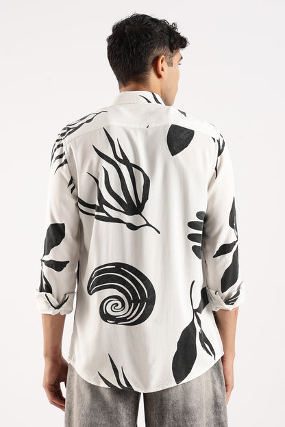 Viscose Slim Fit Shirt Black/White