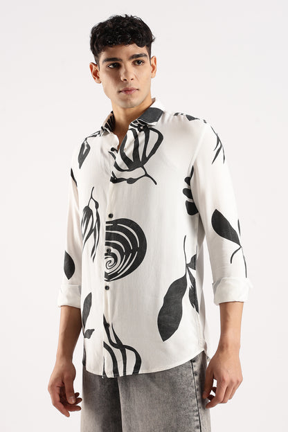 Viscose Slim Fit Shirt Black/White