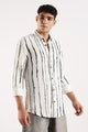 Viscose Slim Fit Striped Shirt White