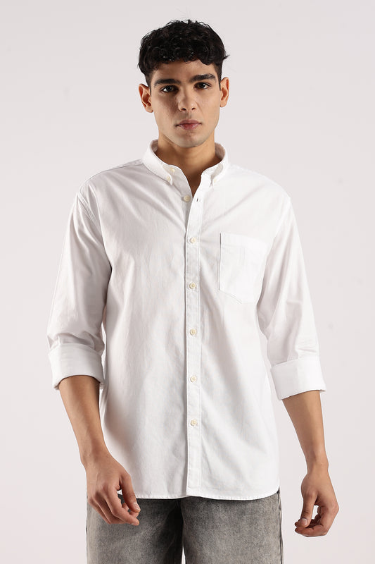 Cotton Oxford Slim Fit Shirt White