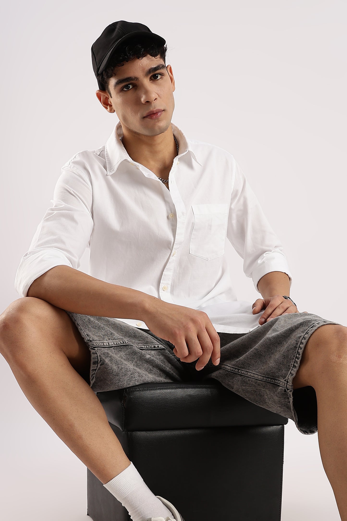 Cotton Oxford Slim Fit Shirt White