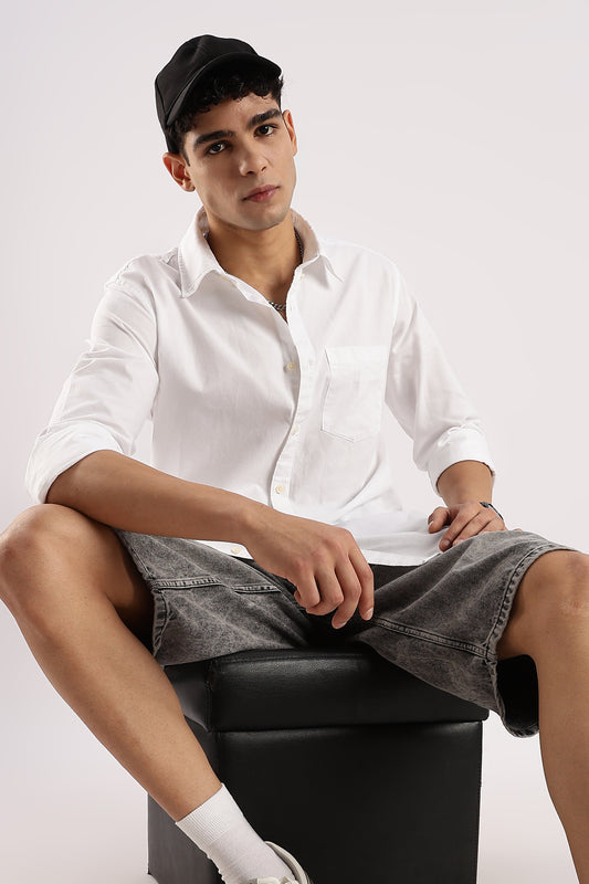 Cotton Oxford Slim Fit Shirt White