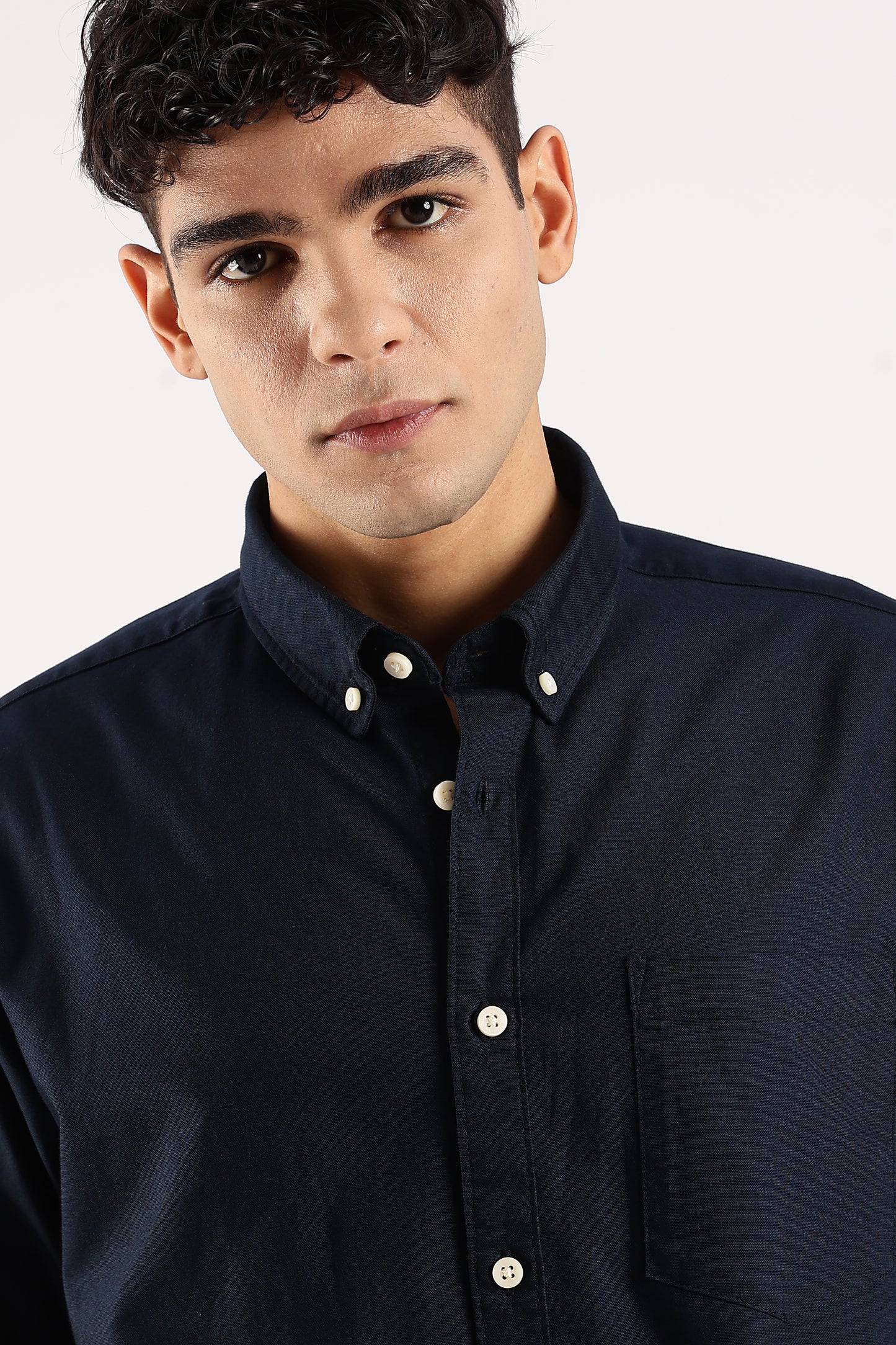 Cotton Oxford Slim Fit Shirt Dk Navy