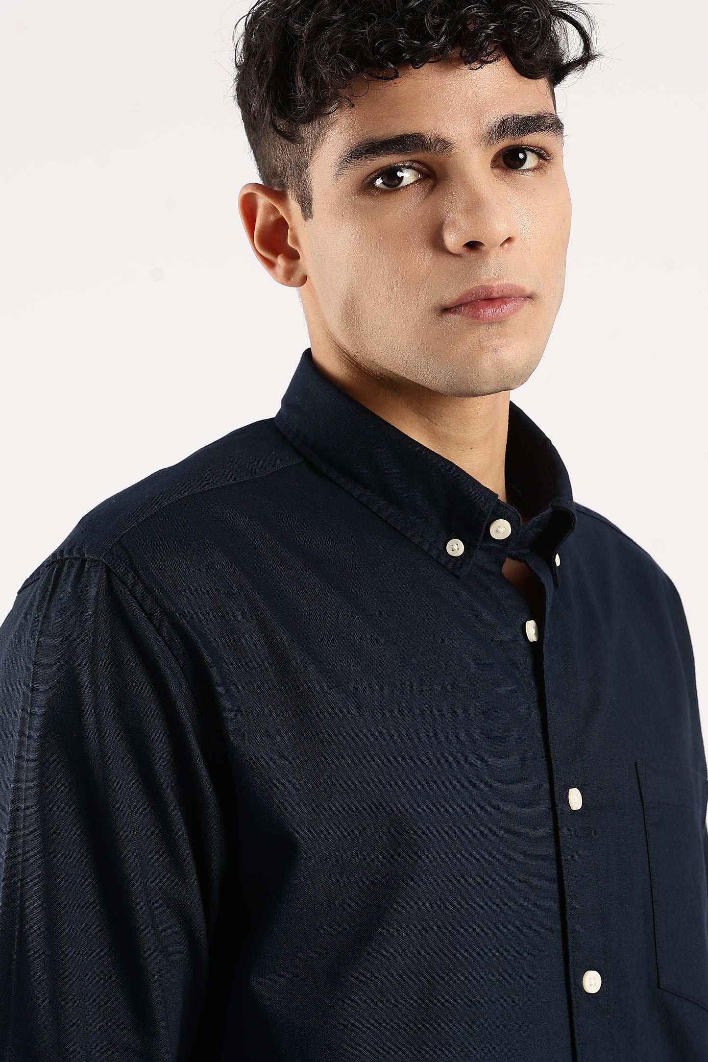Cotton Oxford Slim Fit Shirt Dk Navy
