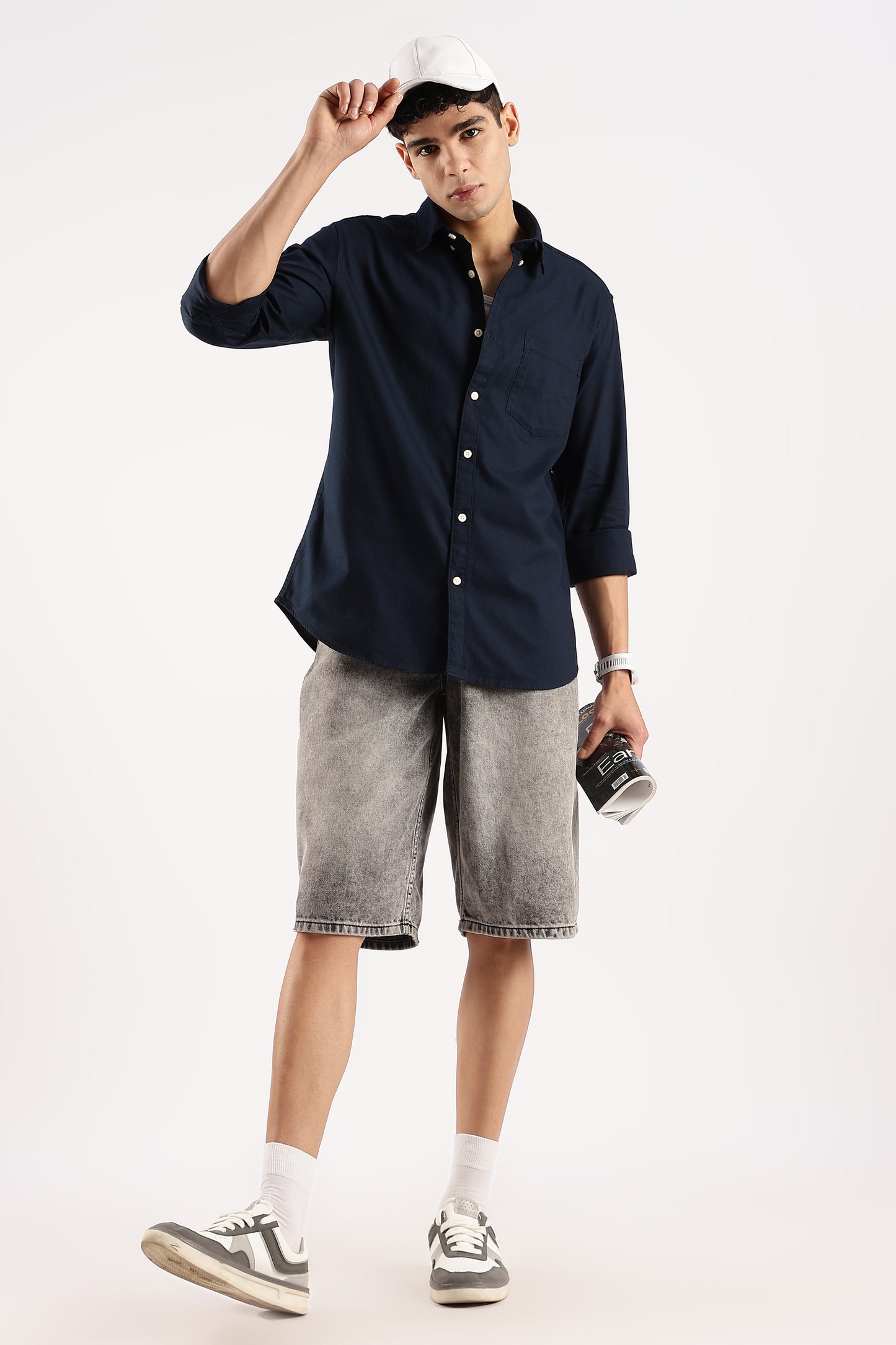 Cotton Oxford Slim Fit Shirt Dk Navy