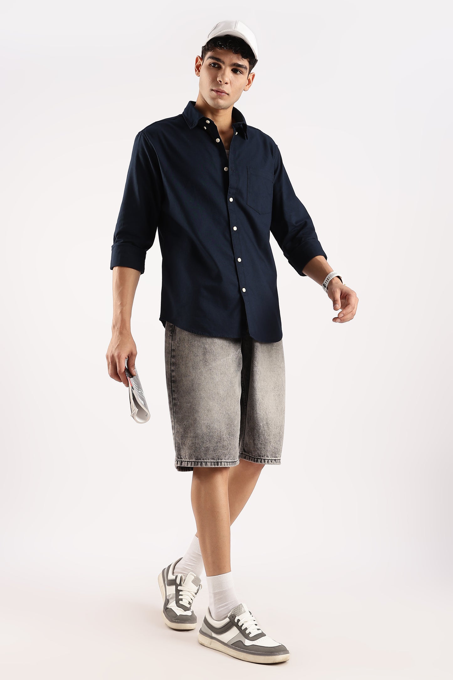 Cotton Oxford Slim Fit Shirt Dk Navy