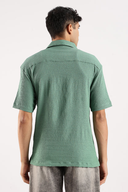 Textured Oversized Shirt Lt Green