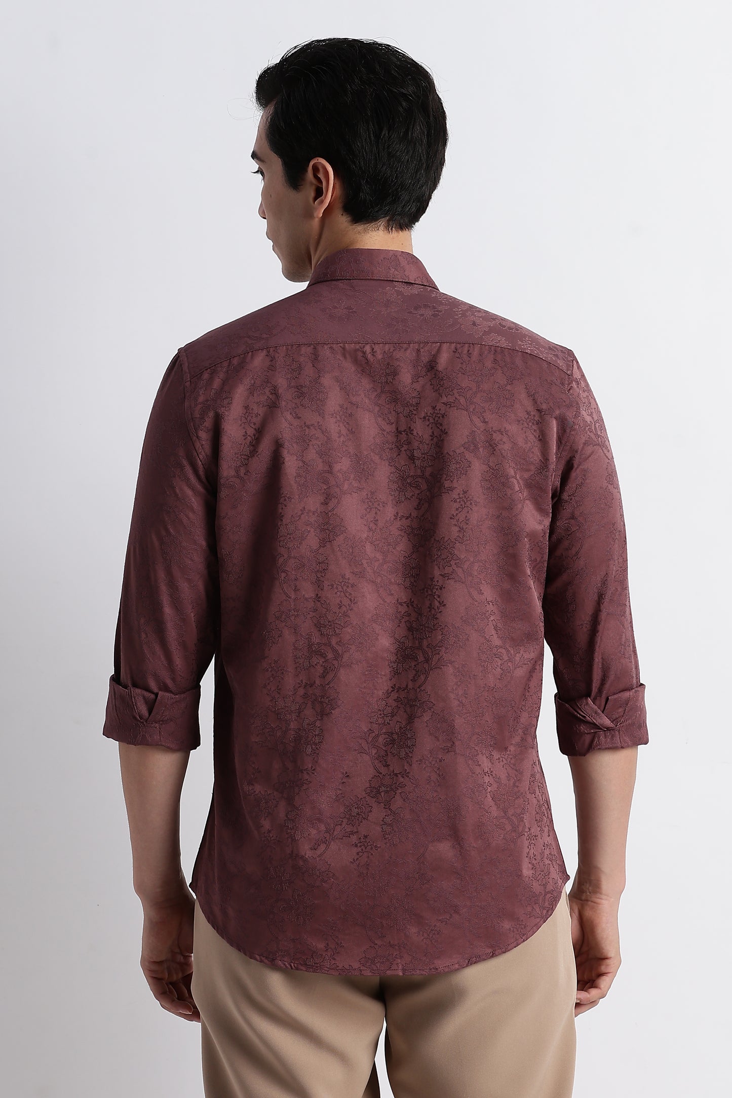 Textured Jacquard Shirt Lt Brown