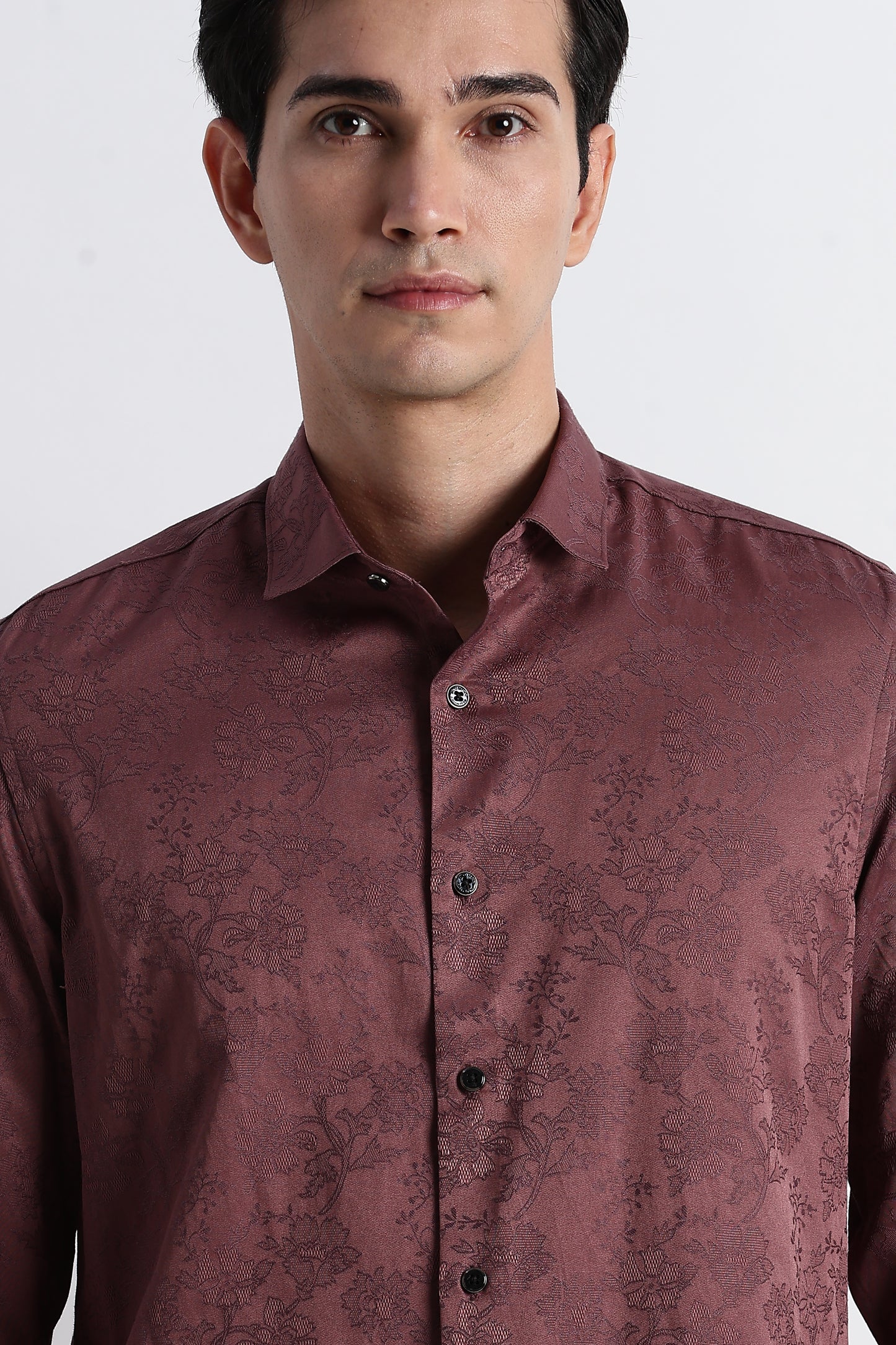 Textured Jacquard Shirt Lt Brown