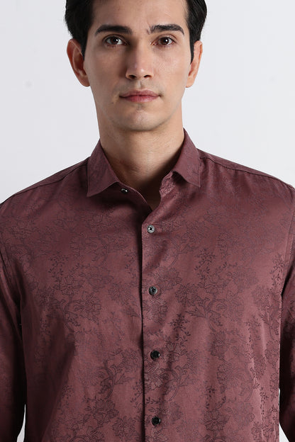Textured Jacquard Shirt Lt Brown