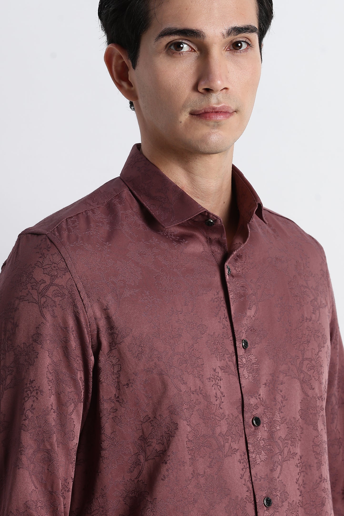 Textured Jacquard Shirt Lt Brown