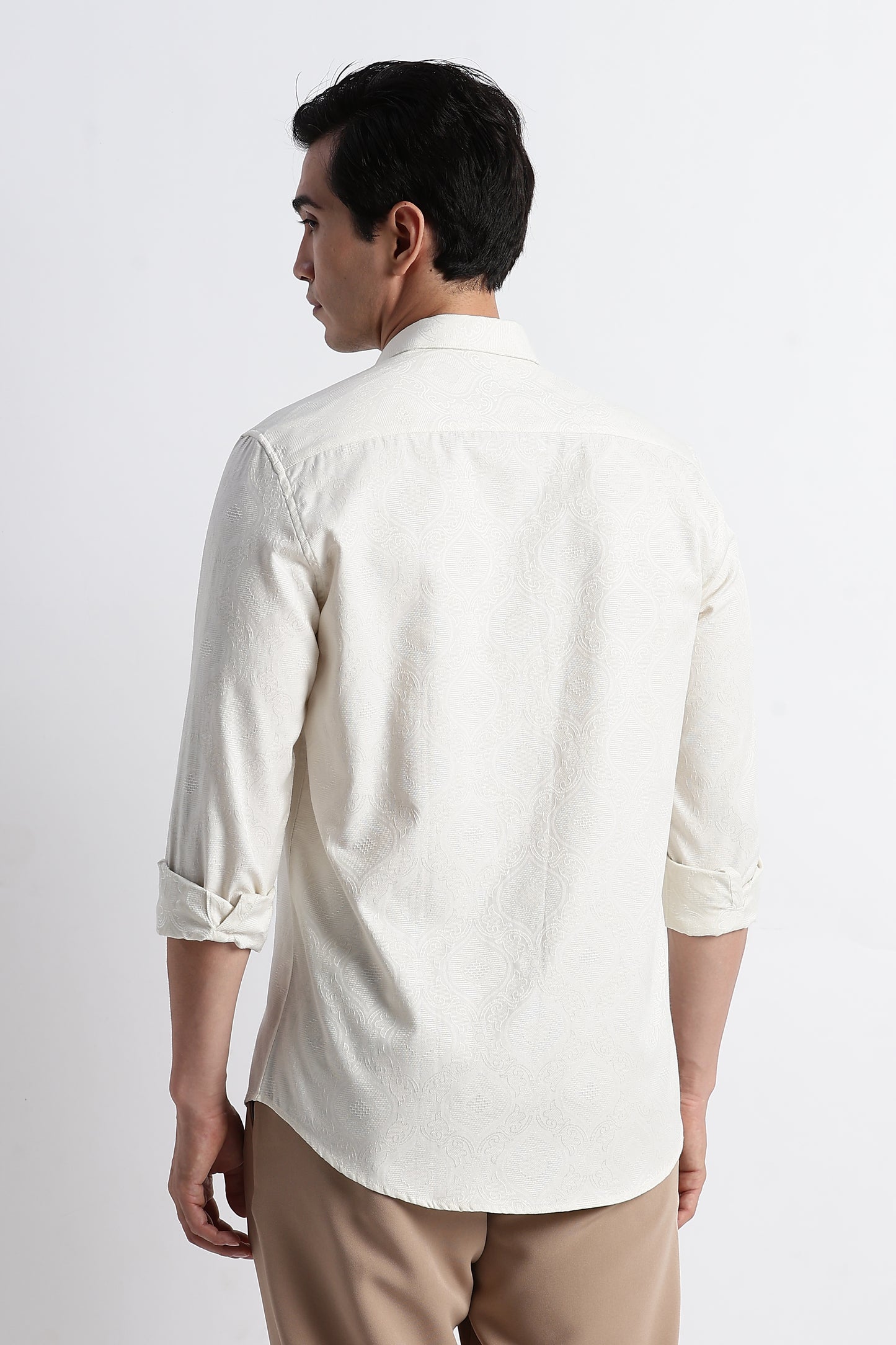 Textured Jacquard Shirt Off White