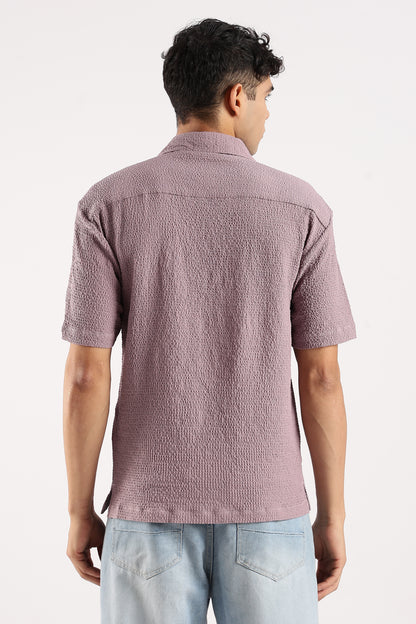 Textured Oversized Shirt Lavender