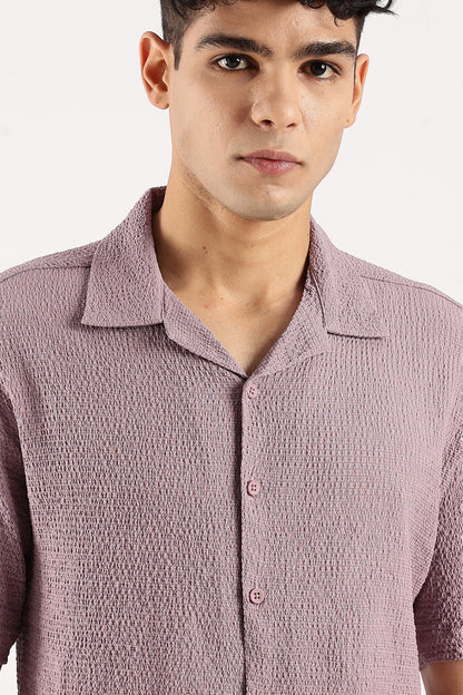 Textured Oversized Shirt Lavender