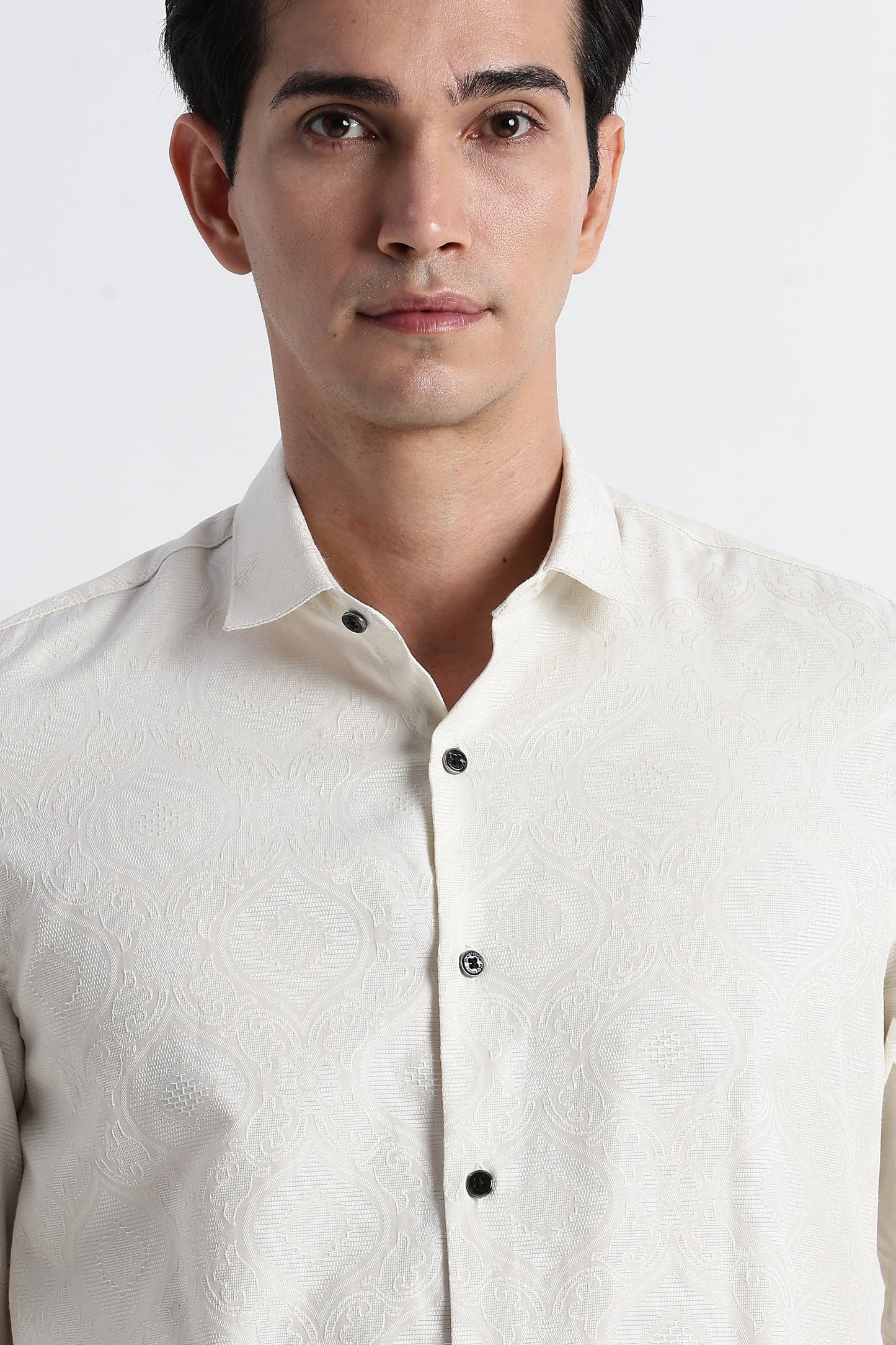 Textured Jacquard Shirt Off White